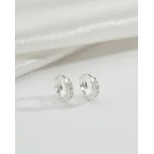 Brinco Argola Prata 925 Cravejada Piercing Orelha Feminino Foto mini 2