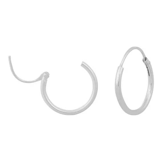 Brinco Argola Prata 925 Masculino Mini Argolinha Fina 8mm Foto 1