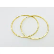 Brinco Argola Redonda 5cm-ouro 18k-750 Cor Dourado Foto mini 2