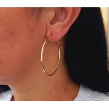 Brinco Argola Redonda 5cm-ouro 18k-750 Cor Dourado Foto mini 3