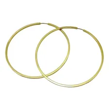 Brinco Argola Redonda 5cm-ouro 18k-750 Cor Dourado Foto mini 1