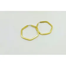 Brinco Argola Sextavada 27mm- Ouro 18k-750 Foto mini 2