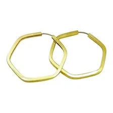 Brinco Argola Sextavada 27mm- Ouro 18k-750 Foto mini 1
