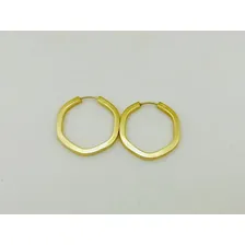 Brinco Argola Sextavada Fio 2mm Ouro 18k-750 Foto mini  2