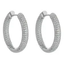 Brinco Argola Zirc么nia R贸dio 18k 27mm Foto mini 1