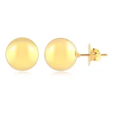 Brinco Bola 12mm Folheado Ouro Zirc么nia Folheado A Ouro Foto mini 1