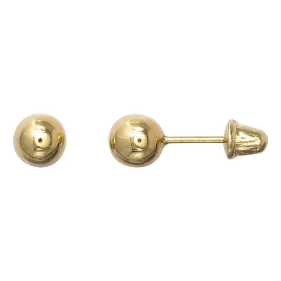 Brinco Bola 4mm Em Ouro 18k Recém Nascido Cor Dourado Foto 1