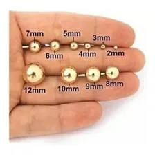 Brinco Bola 5mm Em Ouro 18k Foto mini  3