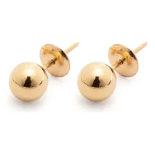 Brinco Bola 5mm Em Ouro 18k Foto  mini 1