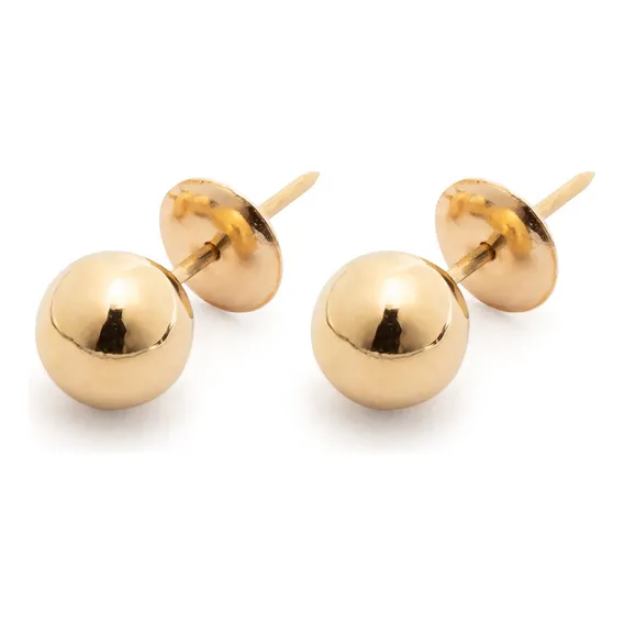 Brinco Bola 5mm Em Ouro 18k Foto 1
