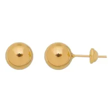 Brinco Bola / Bolinha 7mm Em Ouro 18k 750 Com Caixa Foto mini 1