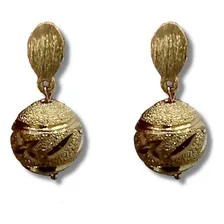 Brinco Bola Diamantado Folheado A Ouro 18k Foto  mini 1