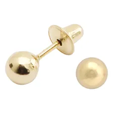 Brinco Bolinha Ouro 18k 3mm Infantil Bebê Segundo Furo Foto mini 1