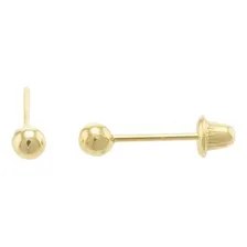 Brinco Bolinha Ouro 18k 3mm Infantil Bebê Segundo Furo Foto mini 2