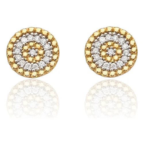 Brinco Chuveiro Redondo Em Ouro 18k Com Diamantes 0,15ct Foto 1