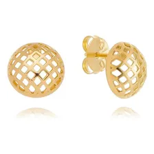 Brinco Círculo Vazado Folheado Em Ouro 18k Foto  mini 1