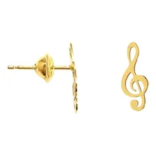 Brinco Clave De Sol Em Ouro 18k Segundo Furo Infantil Cor Amarelo Foto mini 1
