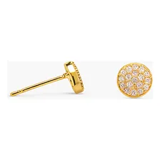 Brinco Cravejado Redondo Banhado A Ouro 18k Foto mini 2