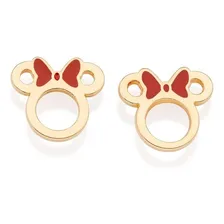 Brinco Da Minnie Rommanel Coleção Disney Folheado 527227 Cor Dourado Foto mini 1