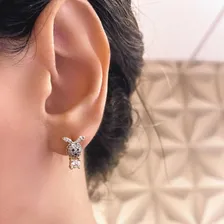 Brinco De Coelho Com Zirc么nia Folheado Em Ouro 18k Foto mini 2
