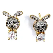 Brinco De Coelho Com Zirc么nia Folheado Em Ouro 18k Foto mini 1