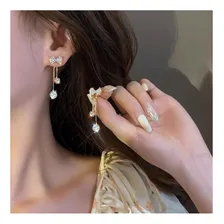 Brinco De Festa Dourado Feminino Strass Delicado Luxuoso Foto mini 2