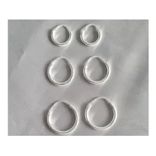 Brinco De Prata Masculino 925 Argola 3 Pares 10mm 12mm 14mm Foto mini 4