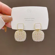 Brinco Dourado De Pérolas Minimalista Luxo Delicado Foto mini 3
