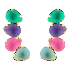 Brinco Dourado Ear Cuff Gota Colors Foto mini 1
