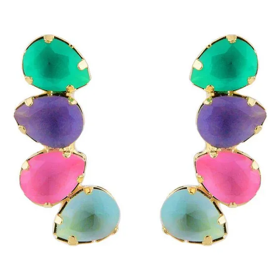 Brinco Dourado Ear Cuff Gota Colors Foto 1