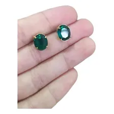 Brinco Dourado Noiva Pedra Zirconia - Verde Foto mini  2
