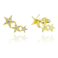 Brinco Ear Cuff Banhado A Ouro 18k Cravejado Foto mini  2