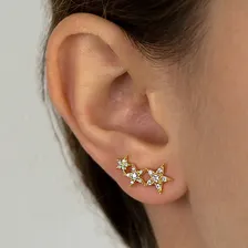 Brinco Ear Cuff Banhado A Ouro 18k Cravejado Foto mini  3