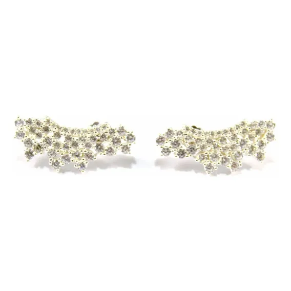 Brinco Ear Cuff Com Zirconias Em Prata 925 Foto 1