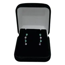 Brinco Ear Cuff Gota Colorida Banhado R贸dio Negro Foto mini 2