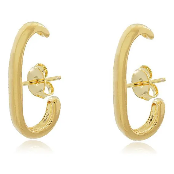 Brinco Ear Hook, Semijoias Banhado A Ouro Foto 1