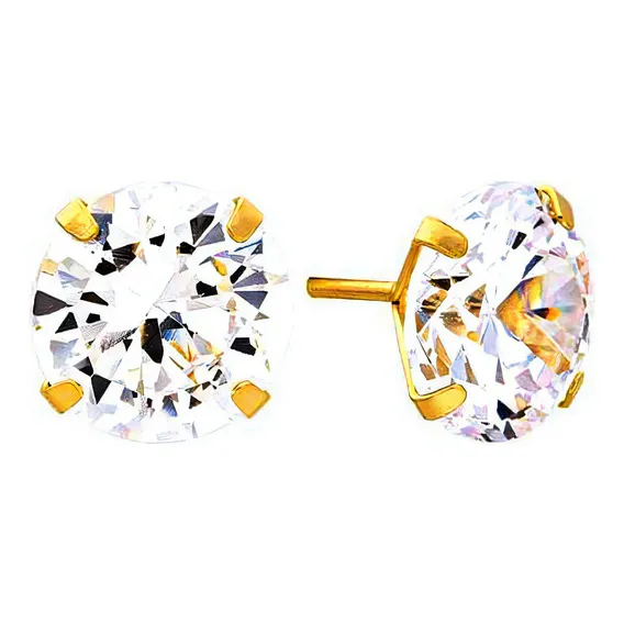 Brinco Em Ouro 18k (750) Com Zirc么nia Foto 1