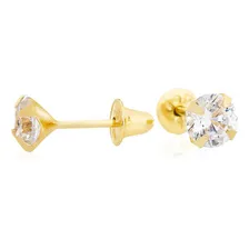 Brinco Em Ouro 18k C谩lice De Zirc么nia Com 4mm Foto mini 1