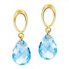 Brinco Em Ouro 18k Com Topázio Azul Foto  mini 1