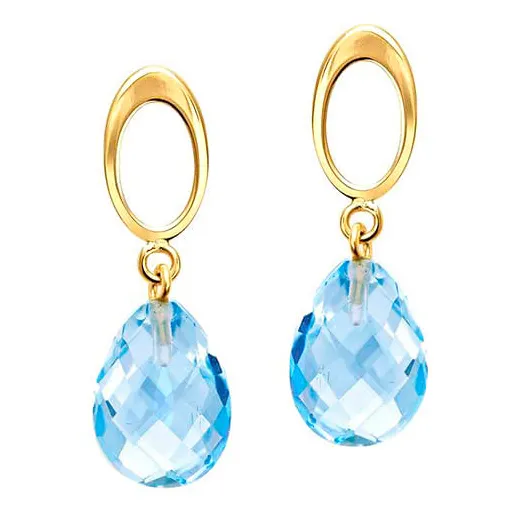 Brinco Em Ouro 18k Com Topázio Azul Foto 1