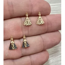 Brinco Em Ouro 18k Nossa Senhora Aparecida Manto Rodinado Foto mini 4