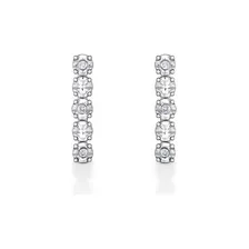 Brinco Em Ouro Branco Com Diamante Foto  mini 1