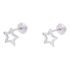 Brinco Estrela Em Ouro Branco 18k Foto mini 1