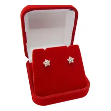 Brinco Feminino De Zirc么nia 6mm Em Ouro 18k Estrela Foto mini 4