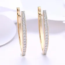 Brinco Feminino Folheado Ouro 18k Esposa Bodas Argola C693 Foto mini 4