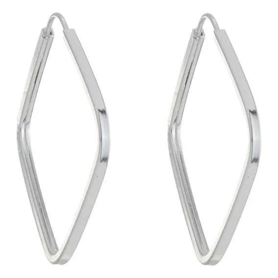 Brinco Feminino Luxo Argola Quadrada Em Prata Pura 925 Foto 1
