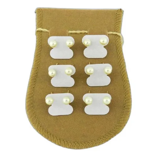 Brinco Feminino Perola Kit 6 Pares Folheado Ouro Br270 Foto 1