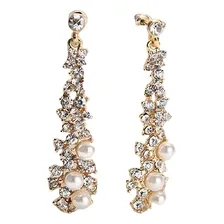 Brinco Feminino Pérolas Festa Grande Folheado Ouro 18k C1044 Foto mini 2