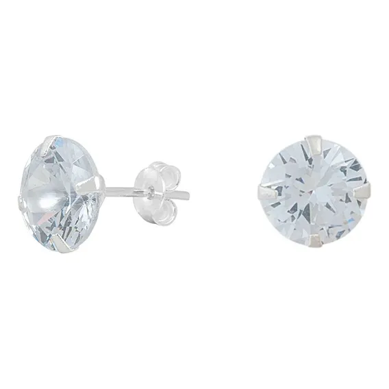 Brinco Feminino Ponto De Luz Com Zirc么nia 10mm Em Prata 950 Foto 1