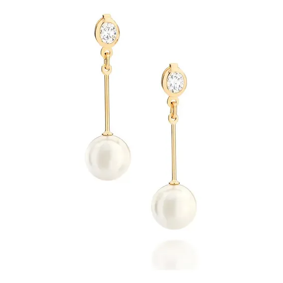 Brinco Feminino Rommanel Pérola Folheado A Ouro 18k 525724 Foto 1